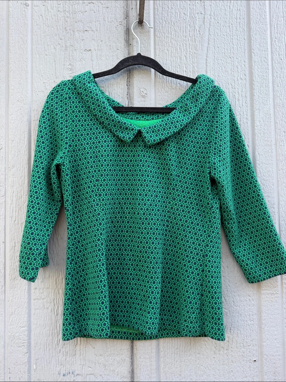 Boden Bessie Jacquard Highland Green Blouse Size: 8R
